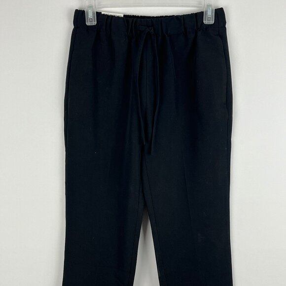 Calvin Klein Crepe Dress Pants Size 0 Black Elastic Waist Inseam 26in Rise 9.5in - Picture 1 of 9